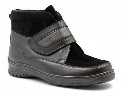 ОРТОМОДА арт.82415-Х-C-101 Ботинки женские,черные нат.кожа/спилок,байка,весна-осень