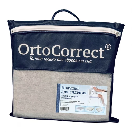 ORTOCORRECT Подушка анотом. для сидения Квадрат с отверствием ,без эф.пам.