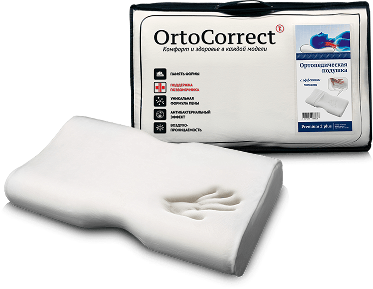ORTOCORRECT Подушка анотом.под голову с выемкой под плечо Премиум П2 макс