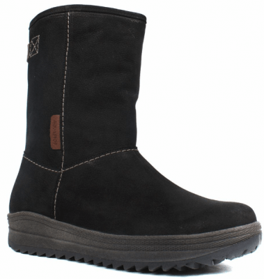 BURGERSCHUHE Сапоги нат.мех арт.64231 черные натуральный мех женские Антигололед