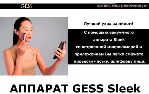 Джессмаркет Sleek Прибор для вакуумной чистки, массажа и микродермабразии лица GESS-145
