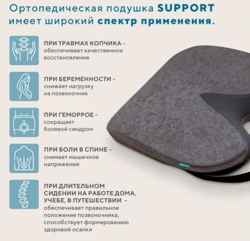 Подушка ортопедич. на сиденье арт.П18 SUPPORT TRELAX